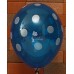 Sapphire Blue - Silver Polkadots Printed Balloons